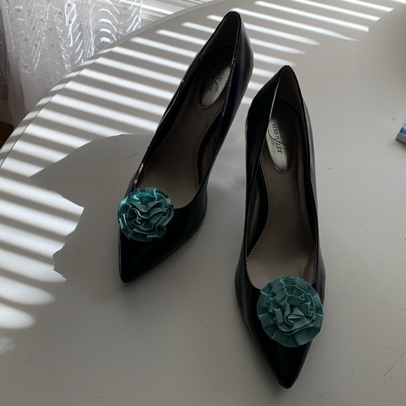 Decorative Shoe Clips Beige and Tiffany Blue - Picture 4 of 11